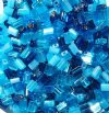 50g 5x4x2mm Aqua Multi Mix Tile Beads
